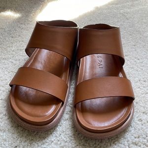 jcrew brown leather sandal